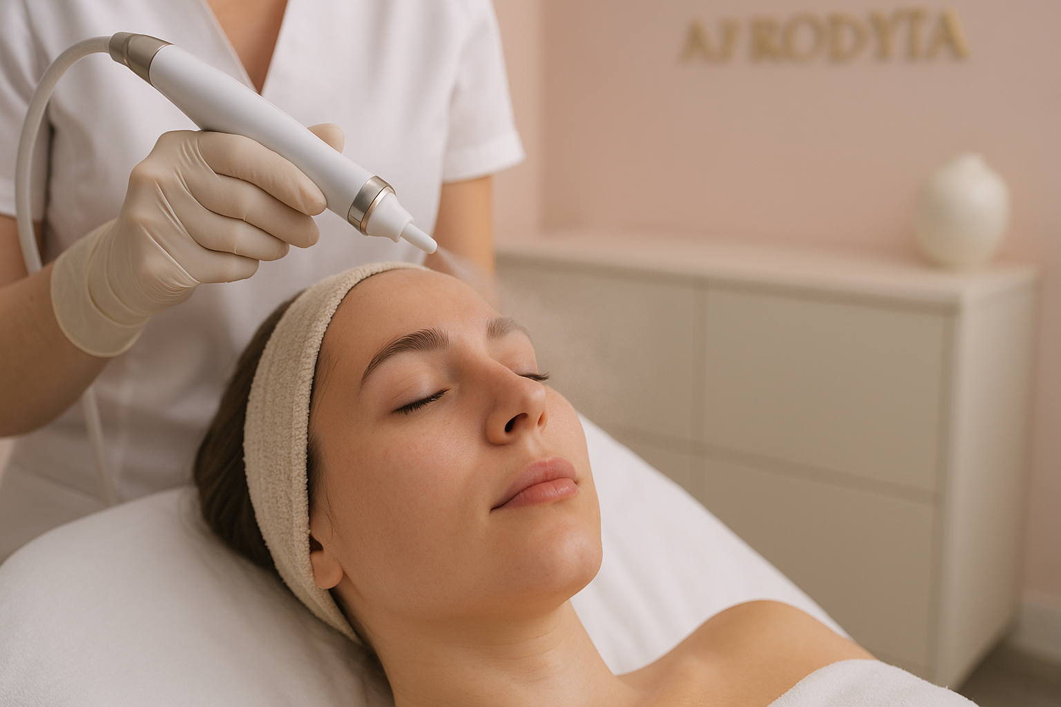 Zabieg oczyszczania wodorowego twarzy w salonie Afrodyta w Górze Kalwarii